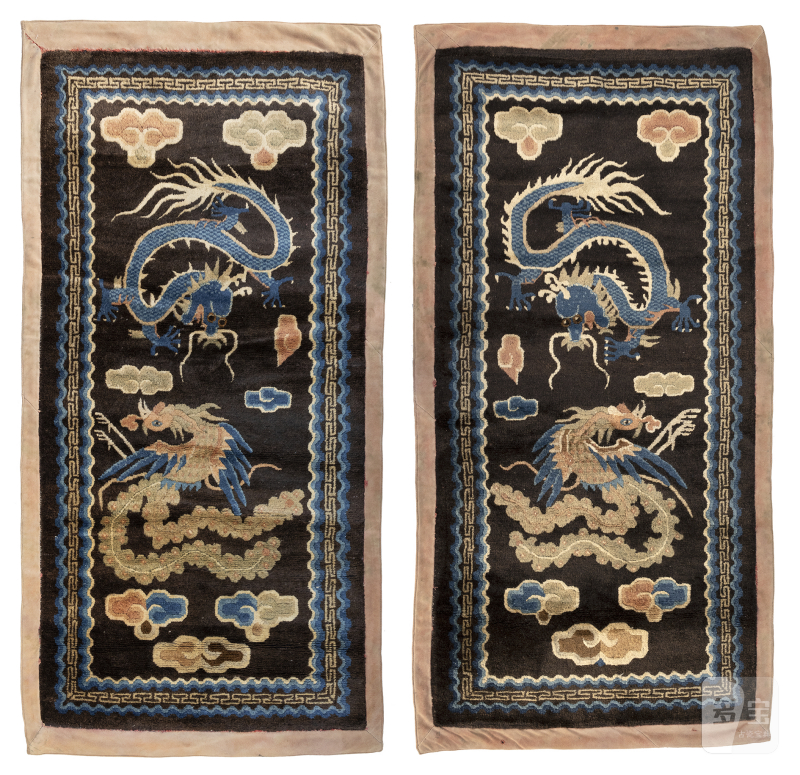 A pair of dragon rugs